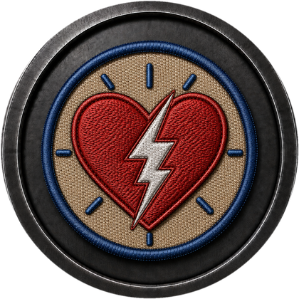 Team-Patch Herz mit Blitz